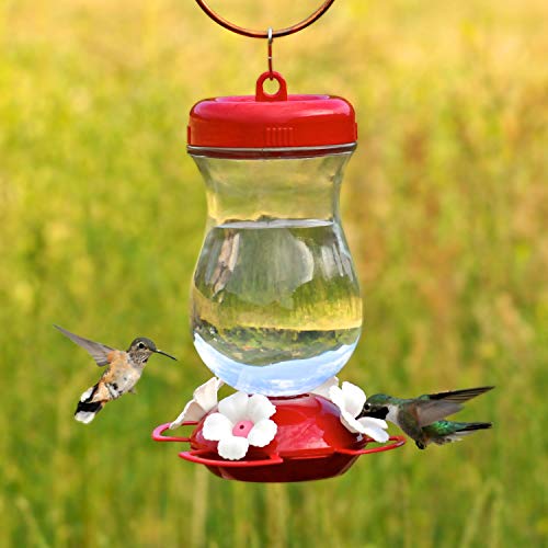 Perky-Pet 132TF 24-Ounce Glass Top Fill Hummingbird Feeder,Red,Large - Image 4