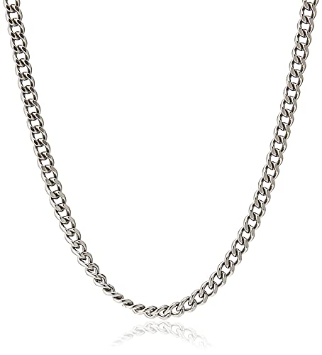 Phiten Titanium Chain Necklace - Corrosion-Resistant, Lightweight, Pure Premium Grade for Sports, Gym, Athletics with Secure Stainless Steel Claw Style Clasp for Men and Women, Silver2