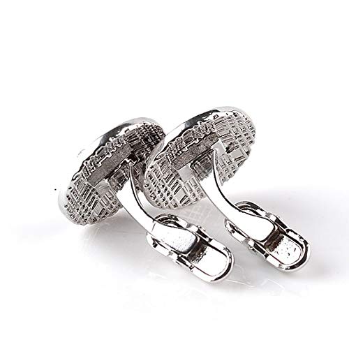 Pentagram Cufflink Business Shirt Cuff Links Red Enamel Rhinestone Round Cuff Buttons (Colour Name : A, Size Name : One Size) (A One Size) #TOP5