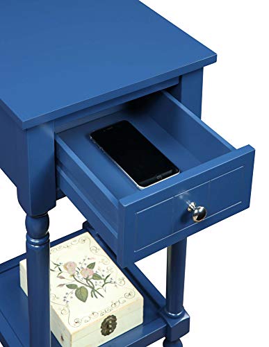 Convenience Concepts French Country Khloe 1 Drawer Accent Table With Shelf, Cobalt Blue #TOP4