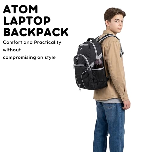 Image of J World New York Atom Laptop Backpack - Ergonomic Backpack for School with Air Mesh Padded Shoulder Straps - 600D Polyester Work Backpack for Men and Women - Stylish Design (CAMO)