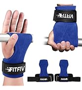FITFIV Weight Lifting Wrist Strap, Double Leather Weightlifting Wrist Straps for Gym Strength Tra...