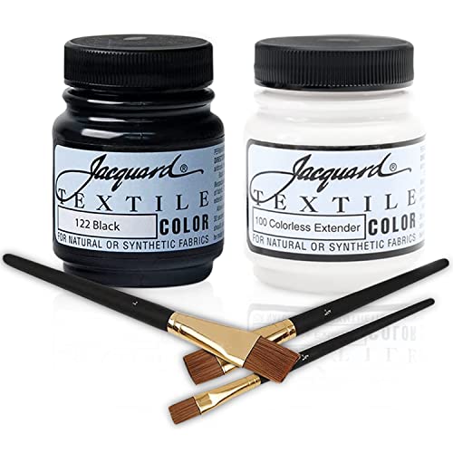 Jacquard Textile Paint 2.25 Oz Black & White Fabric Paint set