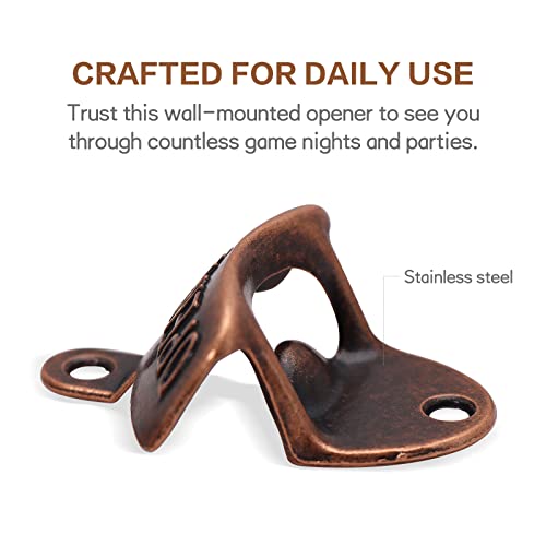 Bottle Openers Cast Iron Wall Mounted Bottle Opener Mountable Beverage, Beer, Soda Caps Remover(Set Of 2With Screws) #TOP4