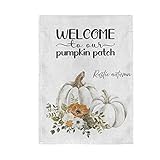 Bandera De Jardín Pastel Calabazas Flor Arpillera Rústica Otoño Dorado Exterior Bandera Color Vivo Bandera De Patio Duradera Bandera De Exterior Para Puerta Casa Balcón 30x45 cm