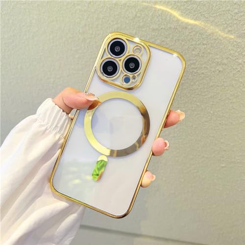 Étui de chargement sans fil magnétique pour iPhone 14 Plus et 12 Pro silicone transparent