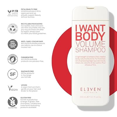 ELEVEN AUSTRALIA I Want Body Volume Shampoo for Women & Men - Volumizing & Thickening Shampoo for Fine Thin Hair, Adds Fullness & Thickness, Sulfate-Free Formula for Lightweight Hair