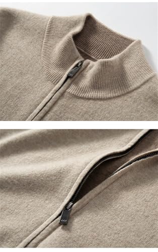 Men's Cardigan Double Layer Thick Sweater Zipper Knit Sweater Casual Long Sleever Warm Sweater3