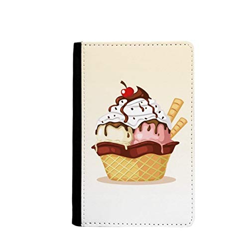 Portefeuille pour passeport motif cerise et chocolat aux finitions soignées