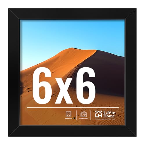 Image of LaVie Home 6x6 Picture Frame for Wall Display, 6x6 Black Picture Frame with HD Plexiglas, 6 x 6 Frame 1 Pack, Display Frame for Vertical or Horizontal, Classic Collection