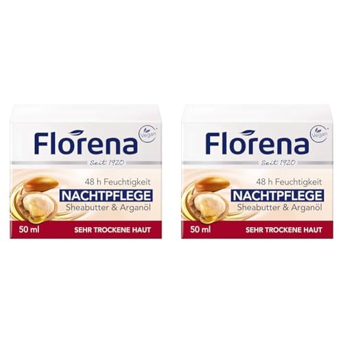 Florena Nachtcreme Sheabutter, 2er Pack (1 x 50 ml)