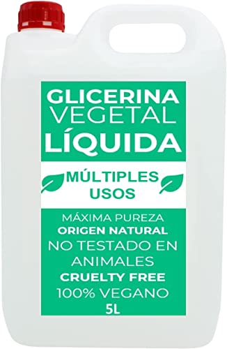 PLANTAWA | Glicerina Vegetal Liquida 5L, Grado Farmacéutico, Alta Pureza, Hidrata y Humecta Natural...