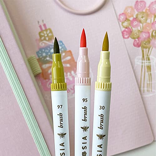 Primrosia 24 Pastel Dual Tip Markers, Fine Tip And Brush Pens. Perfect For Art, Illustration, Drawing, Calligraphy And Bullet Journals #TOP6