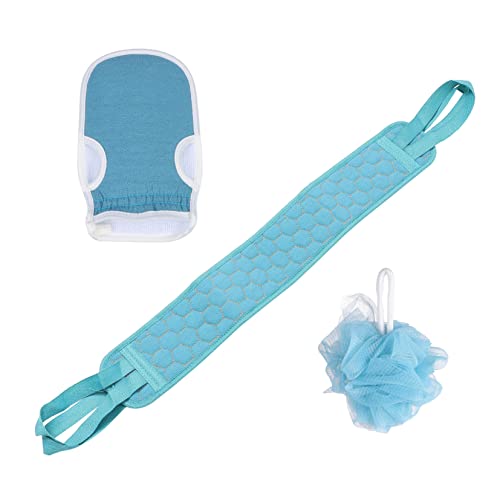 Gogogmee 3Pcs Bath Scrubber Long Back Towel Kit Portable Exfoliating Bath Cloth for Deep Cleansing Relaxation and Muscle Relief for