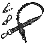 Joizinuo Upgraded Dog Seatbelt, 4-in-1 Adjustable Dog Seat Belt, Bungee Reflective Dog Car Harness, Durable Nylon Safety Seatbelt for Cars with Clip Hook Latch & Buckle, Rotatable Aluminum Carabiner