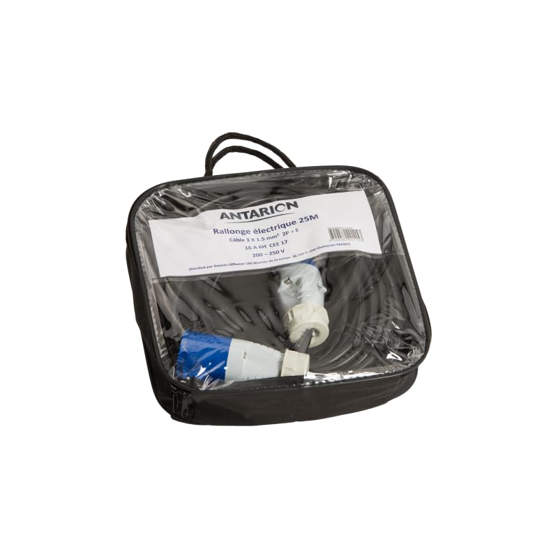 Antarion Rallonge Electrique 15m Prise P17 pour raccordement borne Camping Car