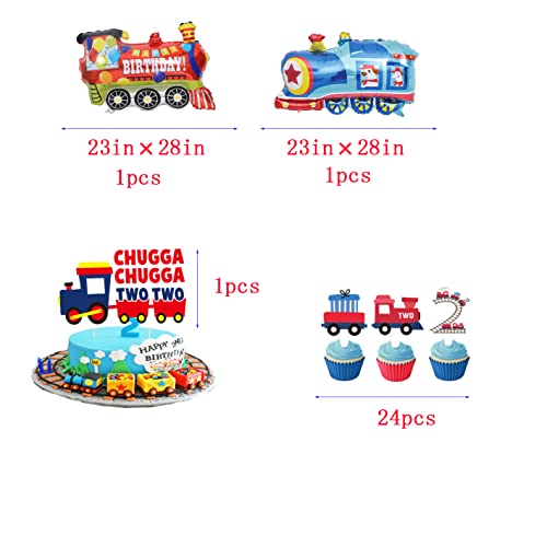 Train Cake Topper For 2Nd Birthday,Train 2Nd Birthday Decorations，Chugga Chugga Two Two Party Decorations，Train Birthday Party Supplies 2 Years Old，2Nd Birthday Decorations For Boys Train。 #TOP2
