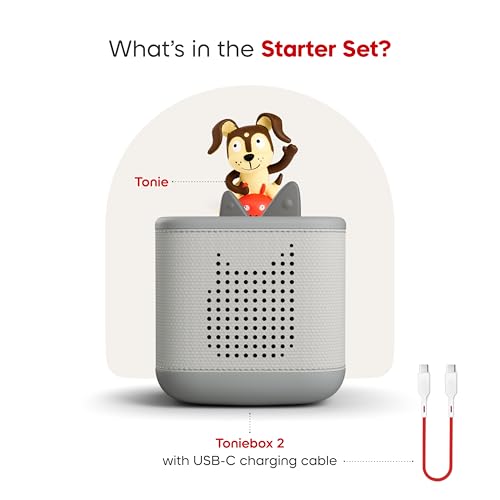 Image of Toniebox 2 Audio Player Starter Set for Kids 1+ with Playtime Puppy - Moon Gray