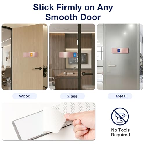 Image of Office Door Signs, 6-Option Do Not Disturb Sign for Workplace Privacy, In a Meeting, Out of Office, Please Knock, Working Remotely, Back Soon Slider