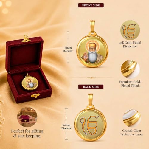 Image of DIVINITI 24K Gold Plated Double-Sided Religious Pendant with Premium Gift Box, Spiritual Locket for Men & Women, Devotional Jewellery for Gifting & Everyday Wear