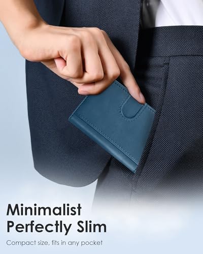 Image of QLD RFID Wallet for Men - Smart Pop up Card Holder - Trifold, Slim, Minimalist Wallet for Front Pocket, 9-11 Cards Capacity | ID Window | Cash Slot | Magnetic Closure
