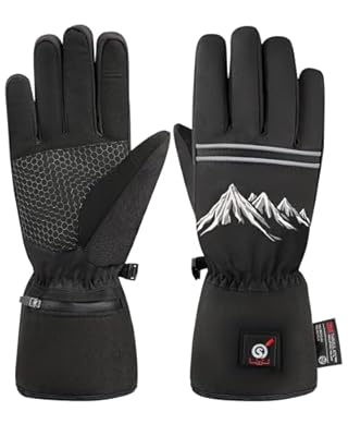 SAVIOR HEAT Rechargeable Heated Gloves for Men & Women – 3M Thinsulate Warmth Winter Electric Glove with Long Battery Life (Up to 10 Hours), Waterproof Heated Gloves for Cold Weather Hiking, Driving