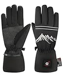 SAVIOR HEAT Heated Gloves for Men Women Kids, 2200mAh Electric Rechargeable Battery Mittens Winter Ski Snowboarding Outdoors (Black, Large)