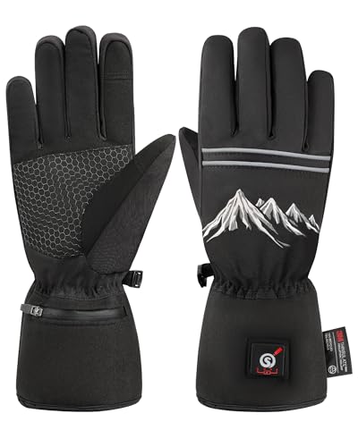 SAVIOR HEAT Rechargeable Heated Gloves for Men & Women – 3M Thinsulate Warmth Winter Electric Glove with Long Battery Life (Up to 10 Hours), Waterproof Heated Gloves for Cold Weather Hiking, Driving