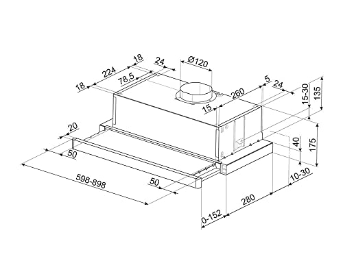 Hotte tiroir encastrable Universel . 60 cm KSET61E2 Smeg inox - vue 3