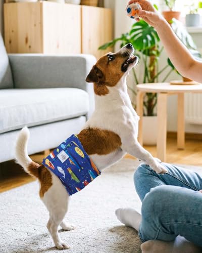 Image of CuteBone Dog Diapers Male 4 Pack Puppy Wraps Reusable Doggie Belly Bands for Male Dogs Small Medium Large