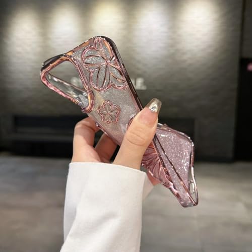 Coque de téléphone de luxe pour iPhone 11 fleurs paillettes argent