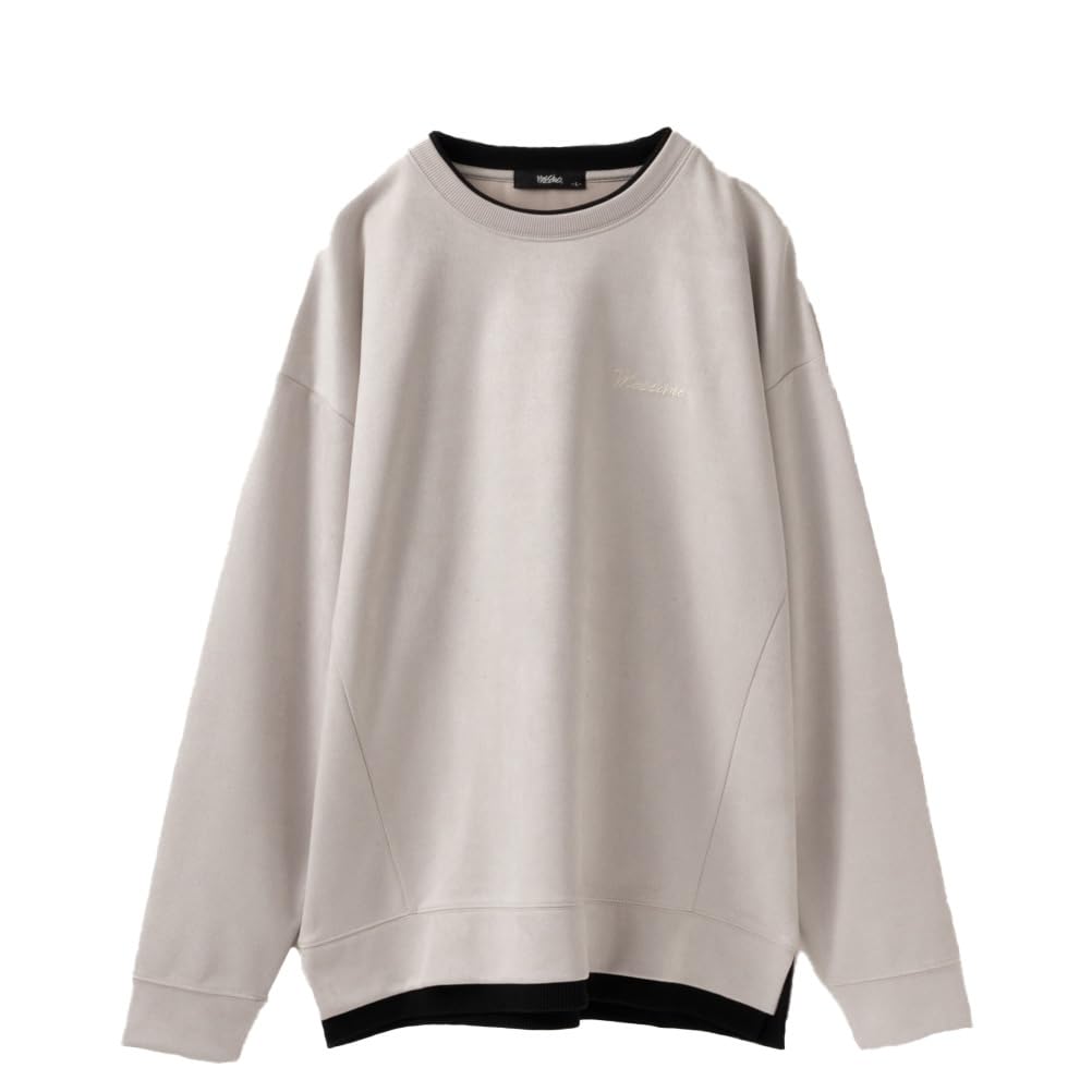 [Mossimo] [モッシモ] トレーナー メンズ 長袖 フェイクスエード フェイクレイヤード トップス