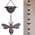 SMQLJXC 8.5Ft Bee and Cup Rain Chain Outdoor Decorative Rain Gutter Drain Rain Catcher Gutter Chain