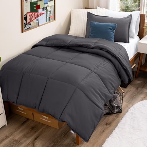 Image of Bare Home Comforter Set - Twin /Twin Extra Long Size - Ultra-Soft - Goose Down Alternative - Premium 1800 Series - All Season Warmth (Twin /Twin XL, Forged Iron Grey)