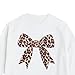 xueteox Girls Long Sleeve Sweatshirt 2 Piece, Bow Graphic Top and Pants Spring Fall Fashion Casual Clothes. (White, 7)