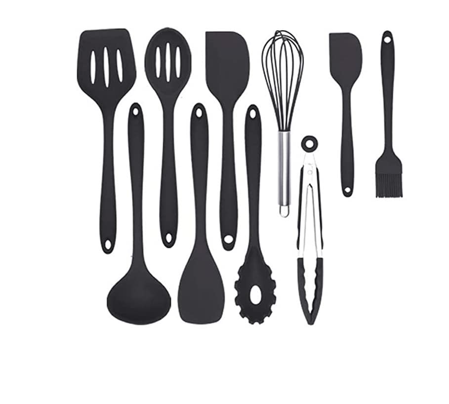 Aiwanto 10pcs/Set Kitchen Utensils Non-stick Silicone Cookware Heat Resistant Kitchenware Set
