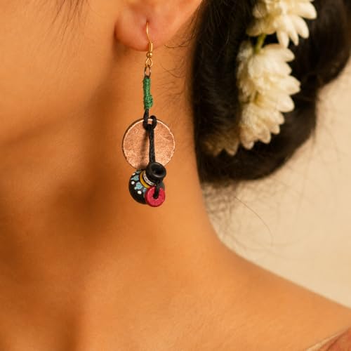 Image of Handcrafted Boho & Tribal Earrings for Women - Wooden, Brass & Terracotta Statement Designs in Drop, Hoop, Loop & Dangle Styles
