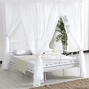 opamoo Moustiquaire de Lit, Grand Moustiquaire à Quatre Portes pour Soler Efficacement Les Moustiques, Moustiquaire Filet Baldaquin pour Lit Double et Lit Simple (190 x 240 x 210 cm)