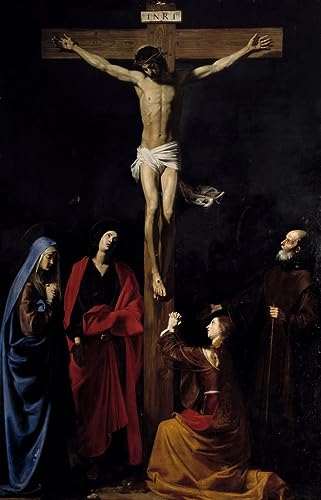 Lienzo mural de Cristo en la Cruz por Nicolas Tournier, pintura artística premium de 60x90cm