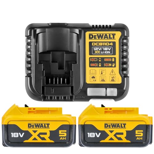 DEWALT - Batterie XR 18V 5 Ah Li-Ion - DCB184-XJ - Compatible Avec Tous Les Outils XR 18V Bricolage et Jardin DEWALT - Témoin de Charge Lumineux