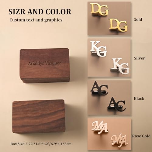 Manillas personalizadas con inicial para hombres miniatura 2