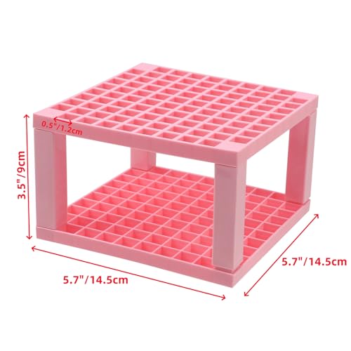 Image of 96 Holes Pencil Holder Paint Brush Holder Plastic Desk Stand Organizer Pen Holder Art Supply Organizer for Color Pencils, Paint Brushes,Pink