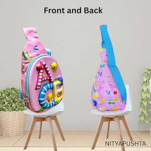 Image of Kids Small Cartoon Design Sling Crossbody Shoulder Bag for Boys & Girls, School Travel & Casual Backpack with Adjustable Strap for Children & Toddlers