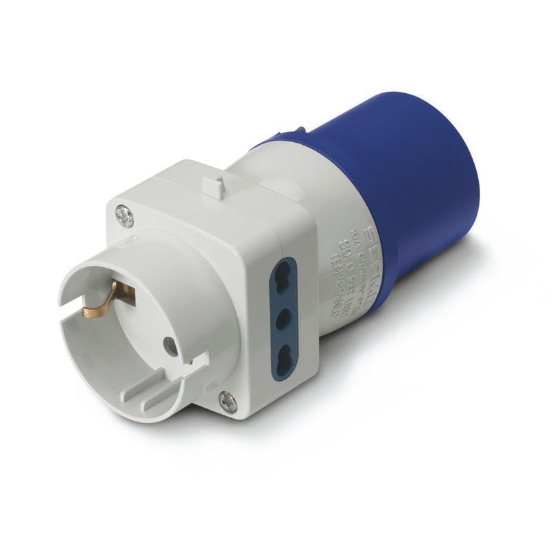 Adaptador Scame de triple toma lateral 16A y 220V para multiplicar tus enchufes