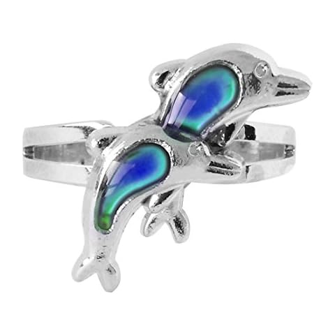 FOECBIR Mother's Day Gifts for Daughter Gift from Mom Mood Ring Can Change The Color And Adjustable The Size Of The Decorations (Dolphin) Cover