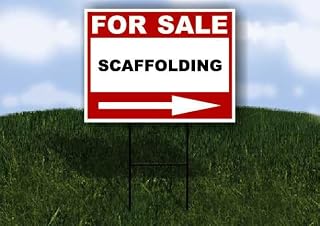 SCAFFOLDING For Sale White Red Black Right Arrow 1 Single Sided 18x24 in Yard Road Sign w/Stand