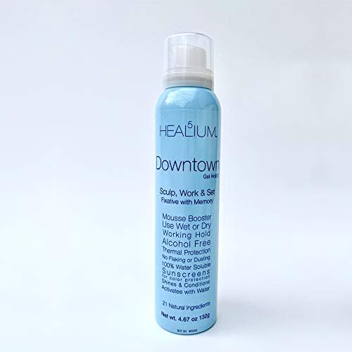 Downtown Gel by Healium Hair 4.67 oz - Color Lock Sunscreen Shield Humidity Control Silk Shine Enhancing Technology – Flexible Hold Product for Men, Women, Curly, Frizzy, Fine, Thin Textures