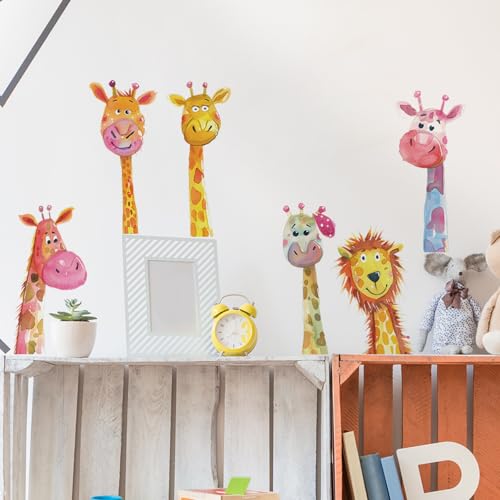 Vinilos Decorativos Achang Giraffe Acuarela para Niños miniatura 4