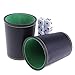 Leather Dice Cup, Quite Felt-Lined Interior, 6 Shaker Cups and 30 Dot Dices, one Carry Bag (Black and Green)