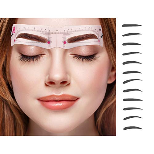 12 pcs Kit façonnage sourcils pochoirs élastique réutilisables